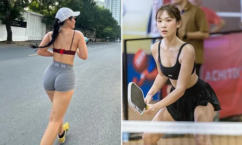 Sau hot girl 'vén váy' chơi pickleball, xuất hiện gymer 'thả rông' khiến làng thể thao náo loạn