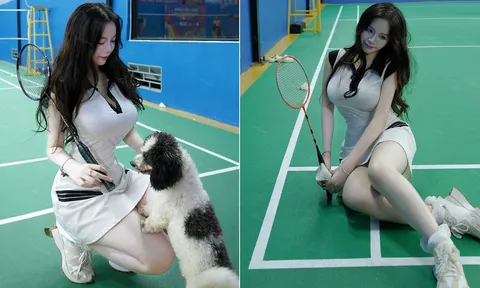 Hot girl 'đốt cháy' sân cầu lông với thân hình nóng rực, anh em đồng loạt rủ nhau bỏ pickleball