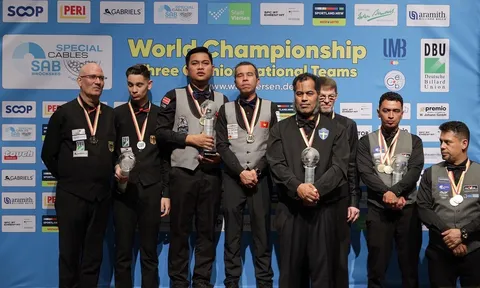 Đánh bại chủ nhà Đức, ĐT Việt Nam lần thứ 2 giành chức vô địch Thế giới Carom 3 băng