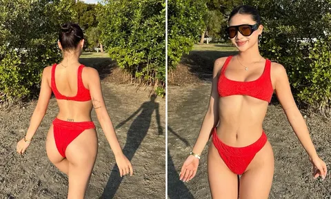 Tạm xa sân pickleball, Louis Phạm khiến netizen phát sốt với bikini đỏ khoe đường cong rực lửa