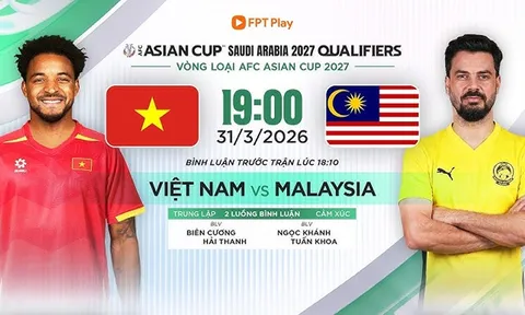 Cập nhật, trực tiếp tỉ số Việt Nam vs Malaysia - Link xem Vòng loại Asiasn Cup 2027 trên FPT HD
