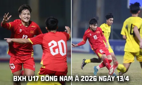 Bảng xếp hạng U17 Đông Nam Á 2026 mới nhất 13/4: Indonesia gặp khó; ĐT Việt Nam chiếm ngôi đầu?