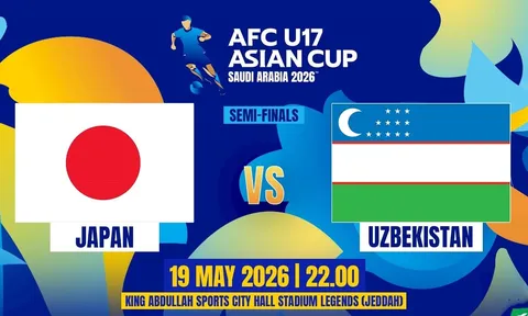 Kết quả, tỷ số U17 Nhật Bản vs U17 Uzbekistan 22h 19/5 - Bán kết U17 châu Á: Bản lĩnh nhà vô địch