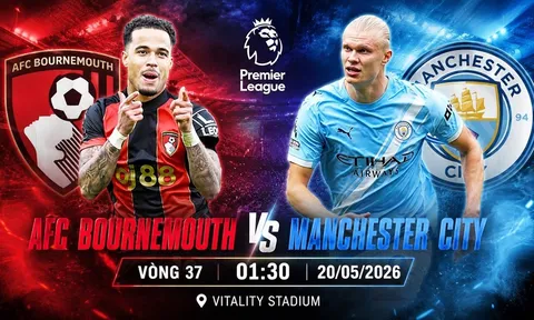 TRỰC TIẾP bóng đá Bournemouth vs Man City - Vòng 37 Ngoại hạng Anh - Link xem trực tiếp Bournemouth vs Man City