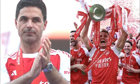 Arsenal vừa vô địch Ngoại hạng Anh, HLV Mikel Arteta bất ngờ 'gáy' trước thềm chung kết Cúp C1
