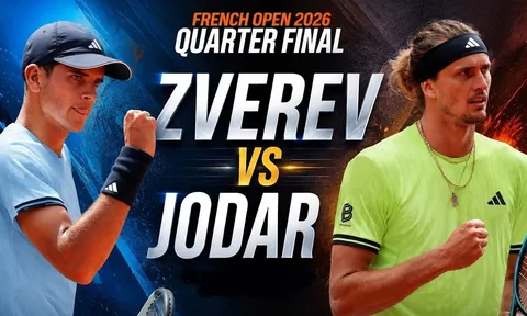 Kết quả tennis Rafael Jodar vs Alexander Zverev - Tứ kết Roland Garros 2026: Kịch bản khó tin