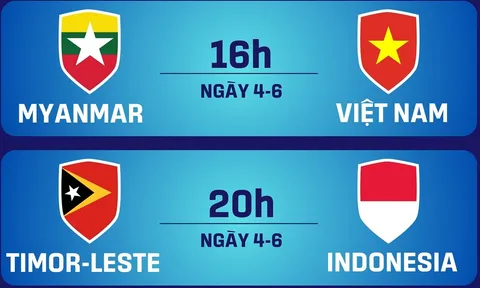 Lịch thi đấu U19 Đông Nam Á 2026 hôm nay 4/6: U19 Việt Nam đấu U19 Myanmar; U19 Indonesia dễ thở