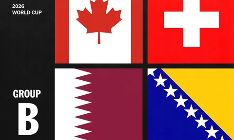 Lịch thi đấu bảng B World Cup 2026 mới nhất: Canada vs Bosnia, Qatar vs Thụy Sĩ.