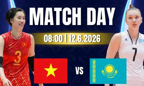 TRỰC TIẾP bóng chuyền nữ Việt Nam vs Kazakhstan hôm nay 12/6 - Link xem trực tiếp bóng chuyền AVC Cup 2026 mới nhất