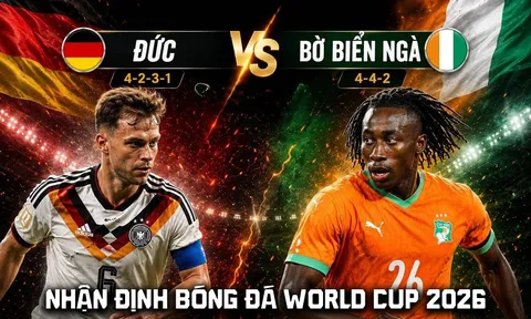 Nhận định bóng đá Đức vs Bờ Biển Ngà 3h ngày 21/6 - World Cup 2026: Chiến thắng nghẹt thở?