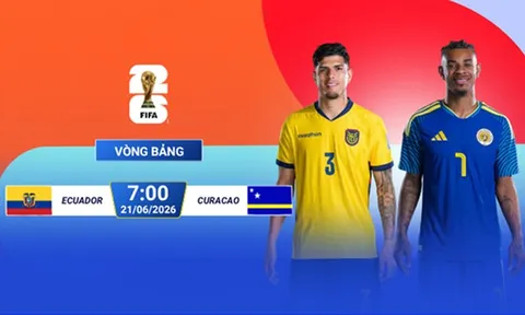 Trực tiếp bóng đá Ecuador vs Curacao, 7h ngày 21/6 - Link xem trực tiếp World Cup 2026 trên VTV3 HD