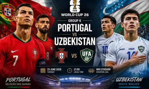 Trực tiếp bóng đá Bồ Đào Nha vs Uzbekistan, 0h ngày 24/6 - Link xem World Cup 2026 trên VTV3 FULL HD
