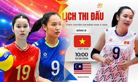 Link xem TRỰC TIẾP bóng chuyền nữ Việt Nam đấu Malaysia- VCK U18 nữ Đông Nam Á 2026