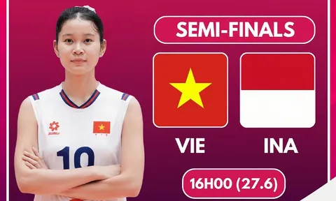 TRỰC TIẾP bóng chuyền nữ Việt Nam vs Indonesia - Link xem bán kết bóng chuyền nữ U18 Đông Nam Á 2026