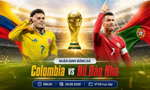Link xem TRỰC TIẾP bóng đá Colombia vs Bồ Đào Nha 06h30 ngày 28/6 - VTV trực tiếp World Cup 2026 hôm nay