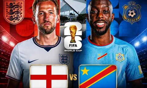 Trực tiếp bóng đá Anh vs CHDC Congo, 23h ngày 1/7 - Link xem trực tiếp World Cup 2026 trên VTV6 HD