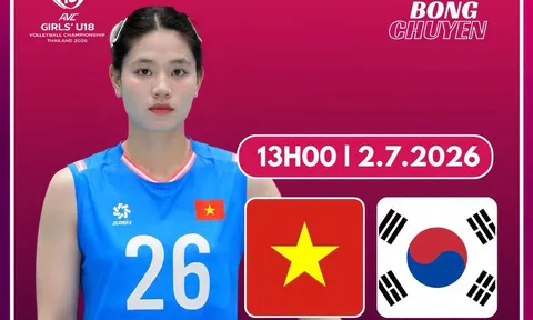 TRỰC TIẾP bóng chuyền nữ Việt Nam vs Hàn Quốc hôm nay 2/7- Link xem bóng chuyền nữ U18 châu Á 2026