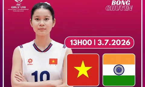 Link xem trực tiếp bóng chuyền nữ U18 Việt Nam vs U18 Ấn Độ hôm nay 3/7, giải U18 nữ châu Á 2026