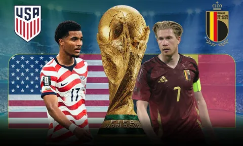 Trực tiếp bóng đá Mỹ vs Bỉ, 7h ngày 7/7 - Link xem trực tiếp World Cup 2026 trên VTV3 FULL HD