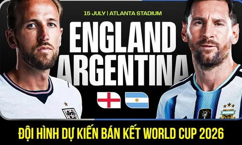 Dự đoán đội hình Anh vs Argentina 2h ngày 16/7 - Nhận định bóng đá World Cup 2026 hôm nay