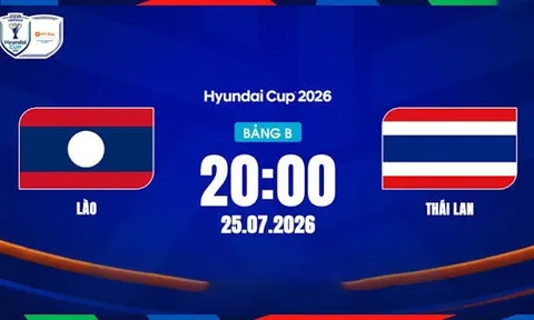 VTV6, VTV5 TRỰC TIẾP bóng đá Lào vs Thái Lan hôm nay 25/7 - Link xem trực tiếp AFF Cup 2026 mới nhất