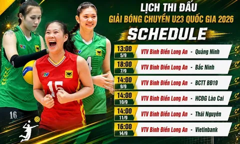 VTV trực tiếp bóng chuyền nữ VTV Bình Điền Long An vs Kinh Bắc Bắc Ninh - Link xem bóng chuyền U23 VĐQG 2026