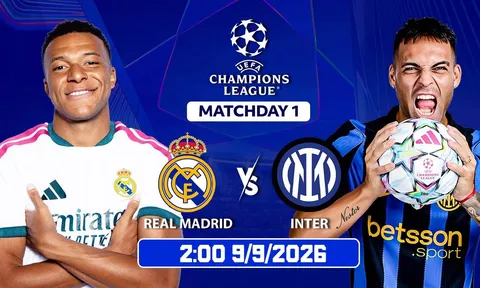 Link xem trực tiếp bóng đá Real Madrid vs Inter Milan 2h ngày 9/9 - TV360 trực tiếp Cúp C1 hôm nay