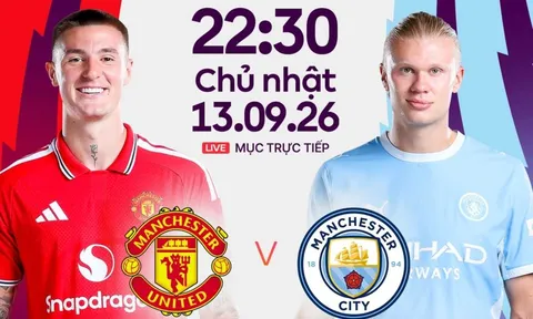 Link xem trực tiếp bóng đá Man Utd vs Man City 22h30 ngày 13/9 - FPTPlay trực tiếp Ngoại hạng Anh hôm nay