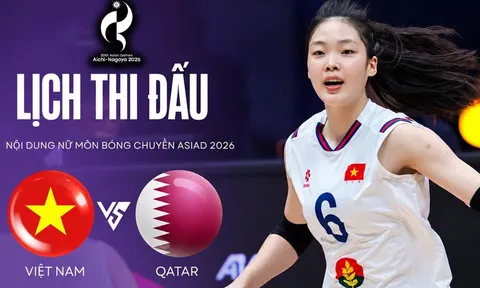 VTV6 trực tiếp bóng chuyền nữ Việt Nam vs Qatar 11h00 hôm nay 16/9 - Link xem trực tiếp ASIAD 2026