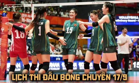 Lịch thi đấu bóng chuyền hôm nay 17/9: Tuyển nữ Việt Nam đại chiến Hong Kong TQ lúc mấy giờ?