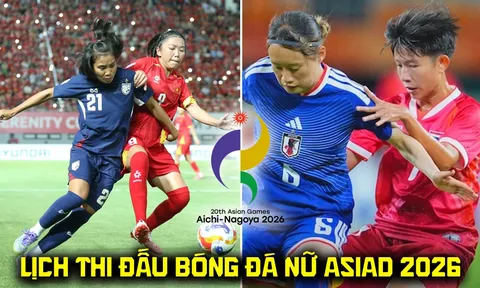 Lịch thi đấu bóng đá nữ ASIAD 2026 mới nhất 20/9: Kênh phát sóng ĐT nữ Việt Nam đấu Thái Lan