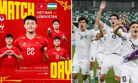 VTV trực tiếp bóng đá nam ASIAD 2026 hôm nay 22/9 - Link xem trực tiếp U23 Việt Nam vs U23 Uzbekistan