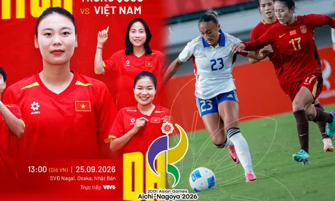 Kết quả bóng đá nữ Việt Nam vs Trung Quốc - Link xem trực tiếp bóng đá nữ ASIAD 2026 trên VTV6