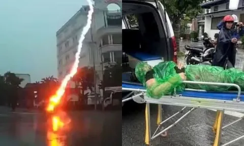 Tình hình sức khỏe người phụ nữ bị sét đánh trúng người khi đang đi xe máy ở Nghệ An