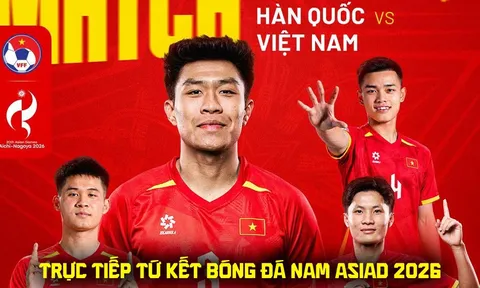 VTV6 VTVGo trực tiếp U23 Việt Nam vs U23 Hàn Quốc 17h30 ngày 25/9 - Link xem trực tiếp ASIAD 2026
