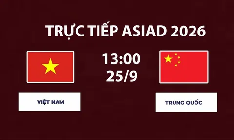 VTV6, VTVGo TRỰC TIẾP bóng đá ASIAD 2026 hôm nay 25/9 - Link xem tuyển Việt Nam vs Trung Quốc