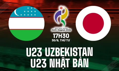 VTV trực tiếp bóng đá nam ASIAD 2026 hôm nay 30/9 - Link xem trực tiếp U23 Uzbekistan vs U23 Nhật Bản