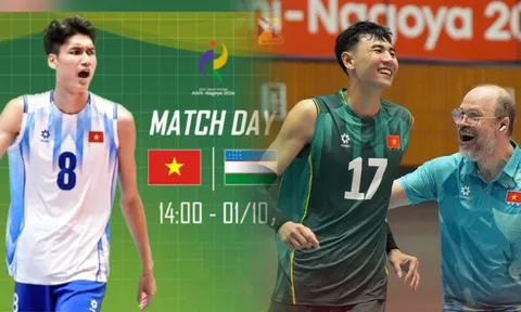 TRỰC TIẾP bóng chuyền Việt Nam vs Uzbekistan hôm nay 1/10 - VTV6, VTVGo trực tiếp bóng chuyền ASIAD 2026 mới nhất