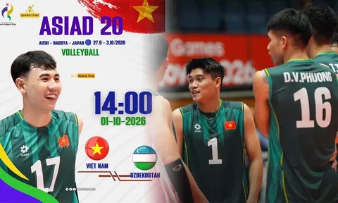 Xem TRỰC TIẾP bóng chuyền Việt Nam vs Uzbekistan ở đâu? VTV6, VTVgo trực tiếp bóng chuyền ASIAD 2026