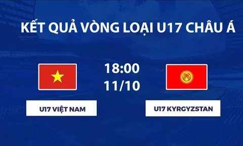 Kết quả bóng đá U17 Việt Nam vs U17 Kyrgyzstan hôm nay 11/10 -VL U17 châu Á 2027: Rượt đuổi kịch tính