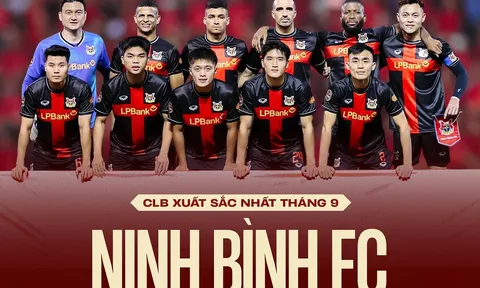 Vắng Hoàng Đức, Ninh Bình thâu tóm các danh hiệu của V.League trong tháng 9