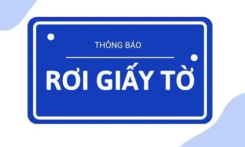 THÔNG BÁO TÌM GIẤY TỜ