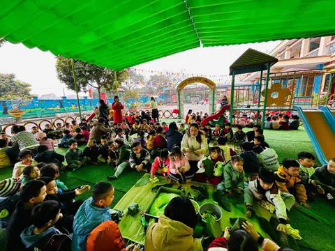 Trải nghiệm “Xuân yêu thương” ở Trường Mầm non xã Lê Hồ