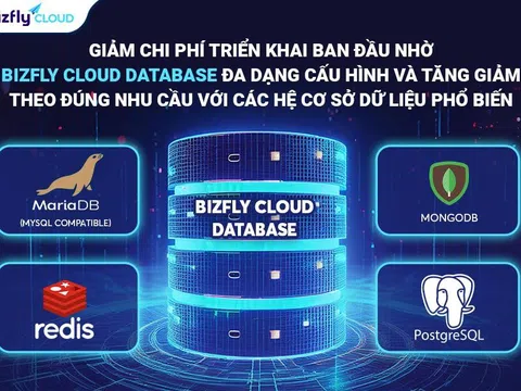 Giảm chi phí triển khai ban đầu nhờ Bizfly Cloud Database đa dạng cấu hình và tăng giảm theo đúng nhu cầu với các hệ cơ sở dữ liệu phổ biến