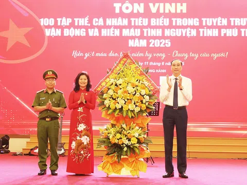 Phú Thọ: Tôn vinh 100 tập thể, cá nhân tiêu biểu trong tuyên truyền, vận động và hiến máu tình nguyện năm 2025