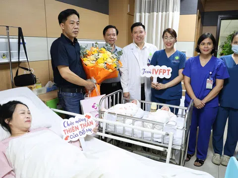 Kỹ thuật IVF tại Bệnh viện Sản Nhi tỉnh Phú Thọ chào đón cặp song sinh em bé thứ 1000 và 1001