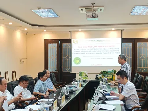 Nghiệm thu nhiệm vụ khoa học cấp thành phố “Hỗ trợ quản lý và phát triển nhãn hiệu tập thể “Chuối Liên Khê, Thủy Nguyên - Hải Phòng” cho sản phẩm Chuối Liên Khê, xã Liên Khê, huyện Thủy Nguyên, thành phố Hải Phòng”