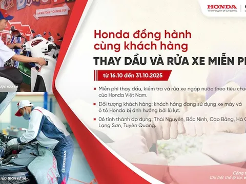 Honda Việt Nam hỗ trợ Khách hàng các tỉnh miền Bắc kiểm tra và thay dầu miễn phí xe hư hại do mưa lũ gây ra!