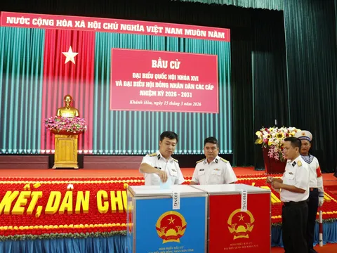 Tổ bầu cử số 25 (Trung đoàn 196 Hải quân) tổ chức khai mạc và bỏ phiếu  bầu cử đại biểu Quốc hội khóa XVI và đại biểu HĐND các cấp  Nhiệm kỳ 2026 - 2031