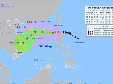 Bão số 7 di chuyển hướng Tây Tây Nam, giật cấp 17